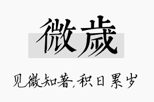 微岁名字的寓意及含义