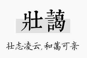 壮蔼名字的寓意及含义