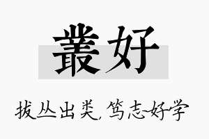 丛好名字的寓意及含义