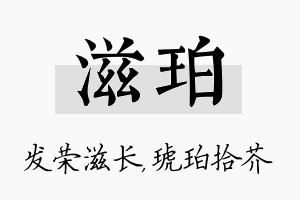 滋珀名字的寓意及含义