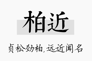 柏近名字的寓意及含义