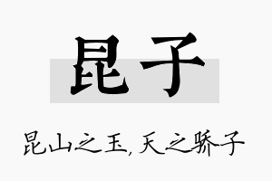 昆子名字的寓意及含义