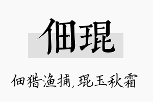 佃琨名字的寓意及含义