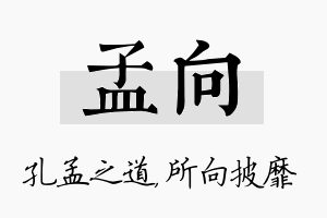 孟向名字的寓意及含义