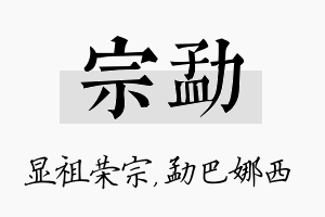 宗勐名字的寓意及含义