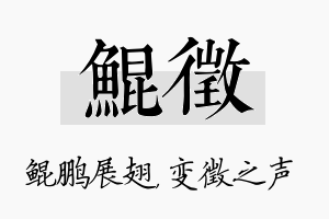 鲲徵名字的寓意及含义