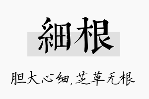 细根名字的寓意及含义