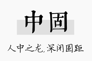 中固名字的寓意及含义