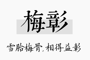 梅彰名字的寓意及含义