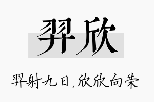 羿欣名字的寓意及含义