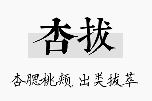 杏拔名字的寓意及含义