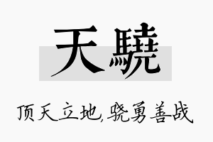 天骁名字的寓意及含义