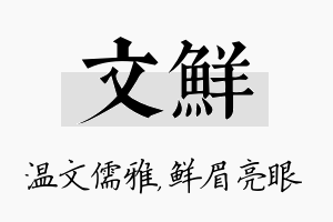 文鲜名字的寓意及含义