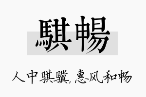 骐畅名字的寓意及含义