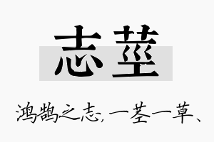 志茎名字的寓意及含义