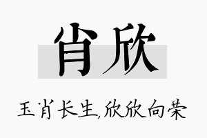 肖欣名字的寓意及含义