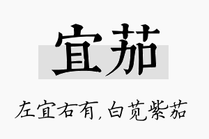 宜茄名字的寓意及含义