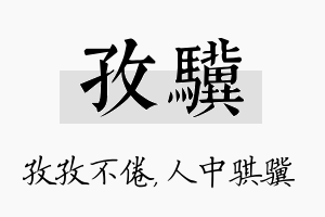 孜骥名字的寓意及含义