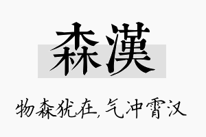 森汉名字的寓意及含义