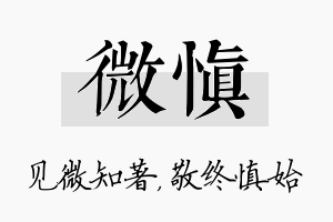 微慎名字的寓意及含义