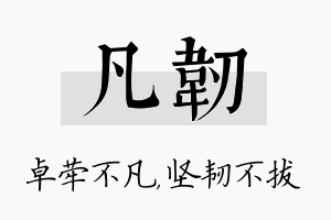 凡韧名字的寓意及含义