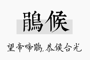 鹃候名字的寓意及含义