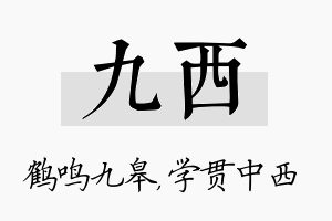 九西名字的寓意及含义