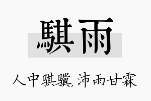 骐雨名字的寓意及含义