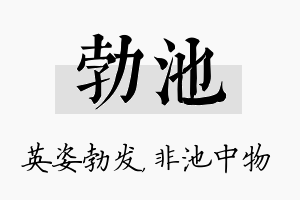 勃池名字的寓意及含义