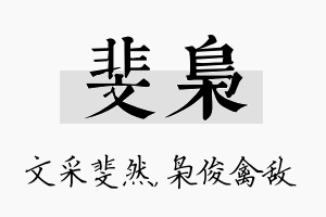 斐枭名字的寓意及含义