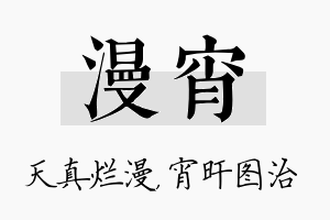 漫宵名字的寓意及含义