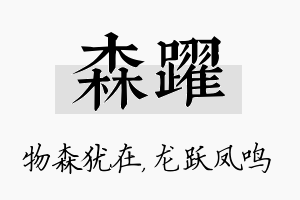 森跃名字的寓意及含义