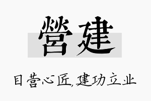 营建名字的寓意及含义