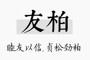 友柏名字的寓意及含义