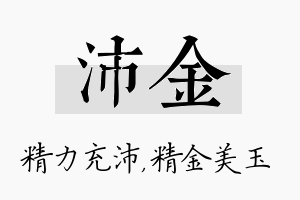 沛金名字的寓意及含义