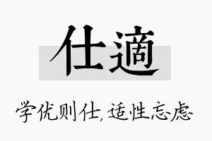 仕适名字的寓意及含义