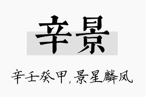 辛景名字的寓意及含义