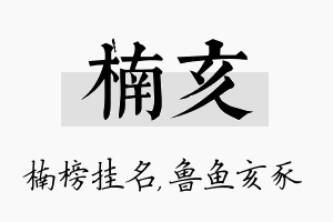 楠亥名字的寓意及含义