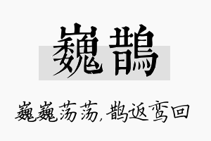 巍鹊名字的寓意及含义