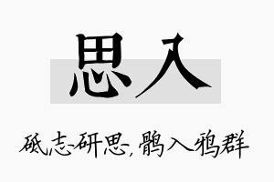 思入名字的寓意及含义