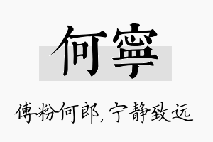 何宁名字的寓意及含义