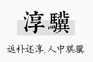 淳骥名字的寓意及含义