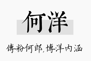 何洋名字的寓意及含义