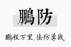 鹏防名字的寓意及含义