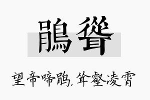 鹃耸名字的寓意及含义