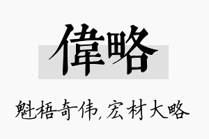 伟略名字的寓意及含义