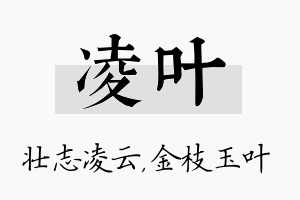 凌叶名字的寓意及含义