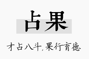 占果名字的寓意及含义