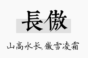 长傲名字的寓意及含义