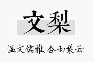 文梨名字的寓意及含义